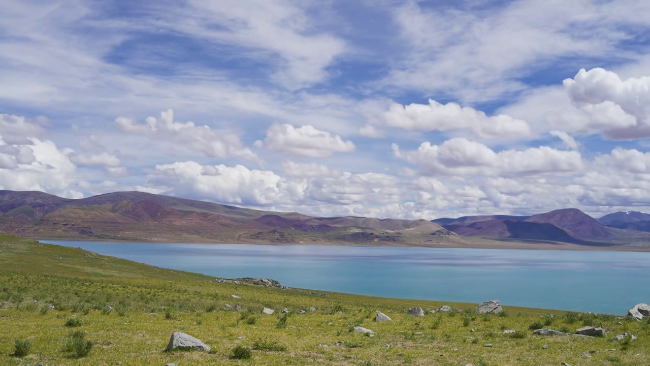 西藏那曲地区尼玛县当惹雍错湖风光，当惹雍措延时摄影视频素材