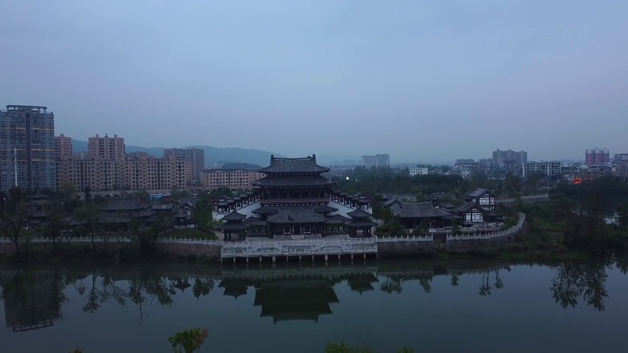 咸宁市咸安区 金泉湾路 咸宁大道 永安阁 淦河  淦河大桥视频素材