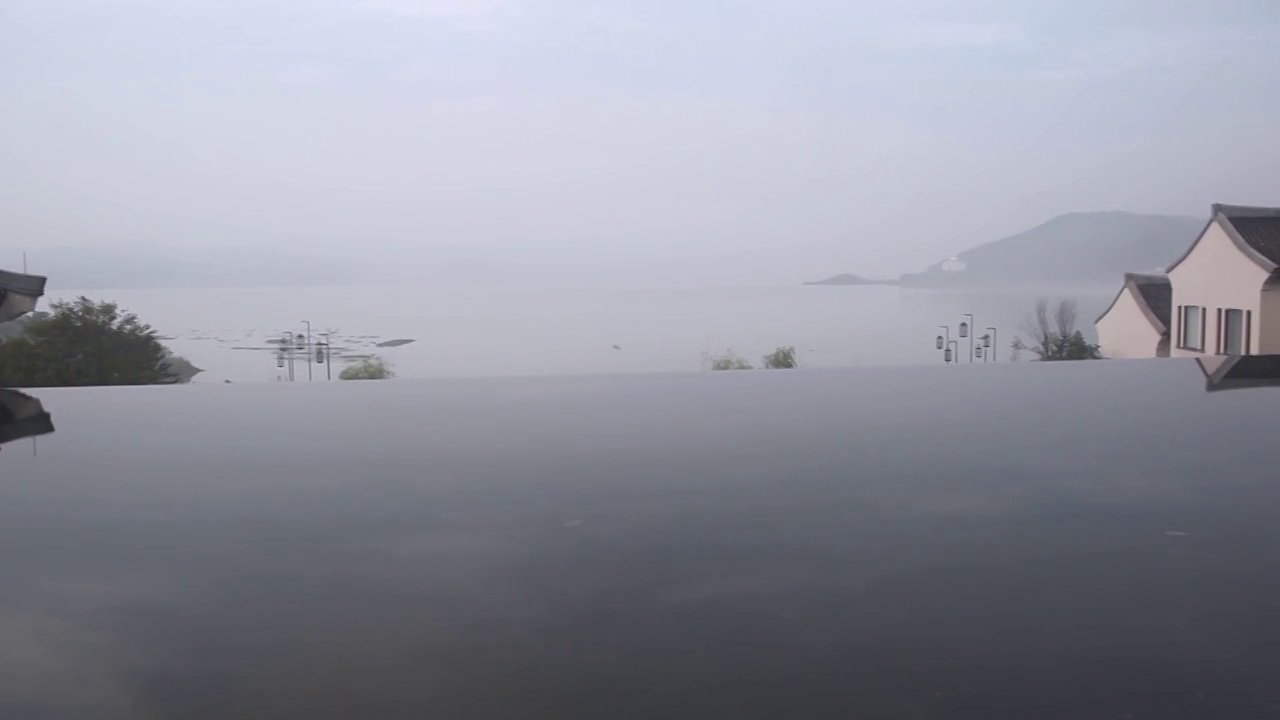 宁波东钱湖边的中国古典建筑视频素材