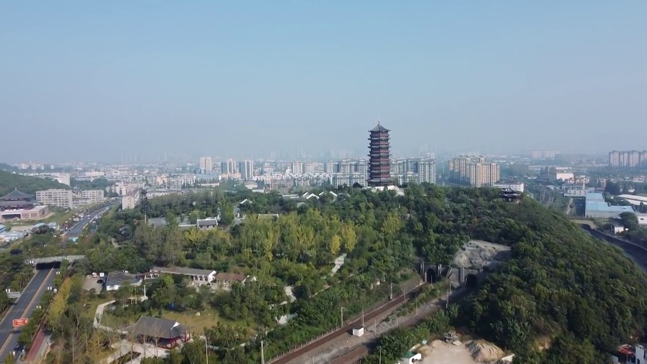 襄阳市 襄城区 向阳路 岘山路  中国唐城 襄阳博物馆 岘首视频素材