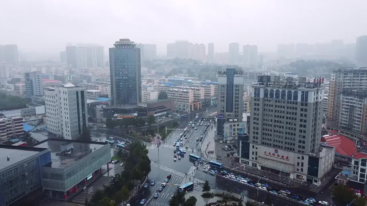 阳泉 城区  桃河 桃北东街 北国商城 滨河新天地视频素材