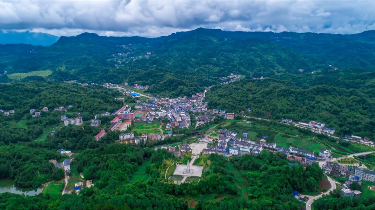 贺龙大将故居景点航拍2视频素材