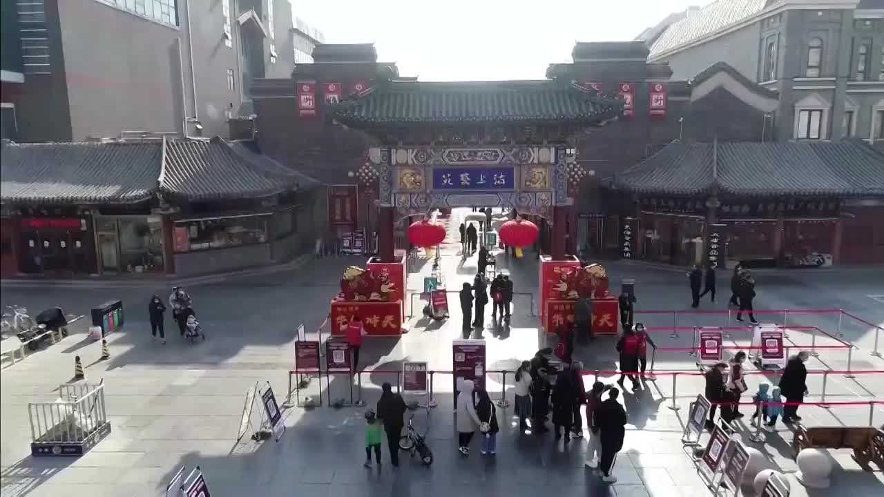 中国春节新年年味街景合集视频素材