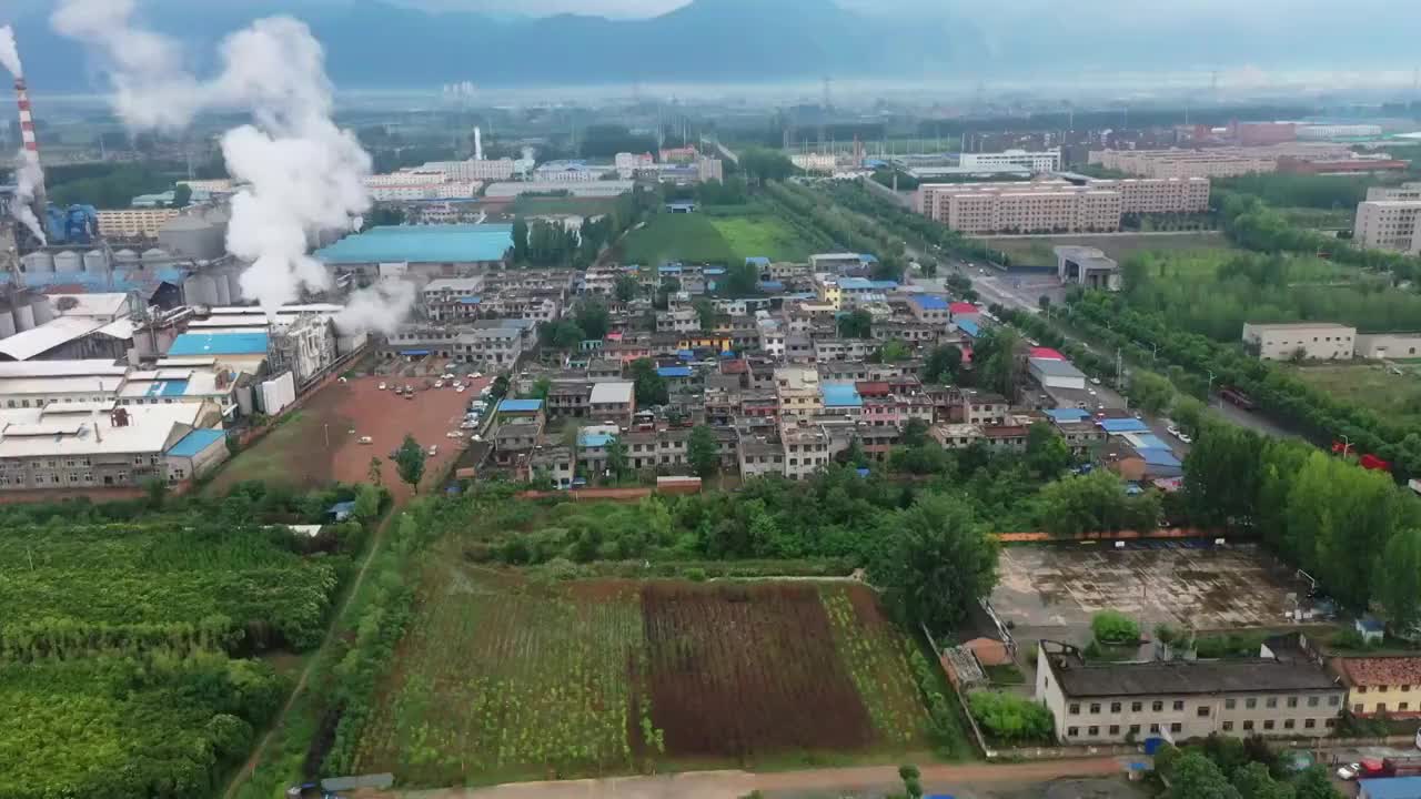 陕西西安国维淀粉厂航拍视频素材