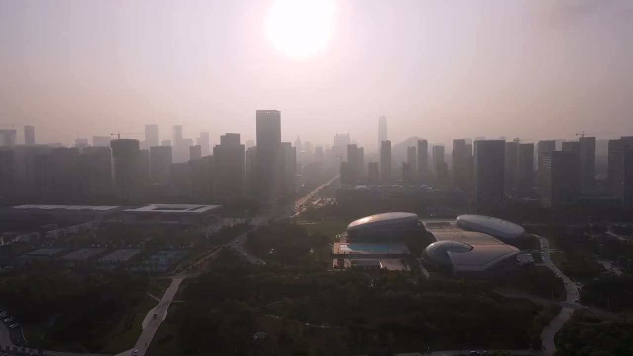 航拍山东日照城市风光视频素材