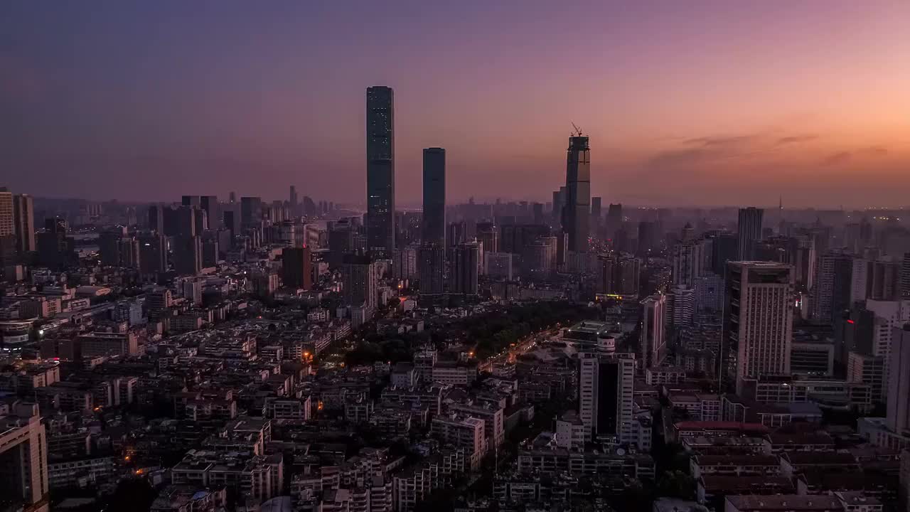 长沙市九龙仓夕阳航拍视频素材