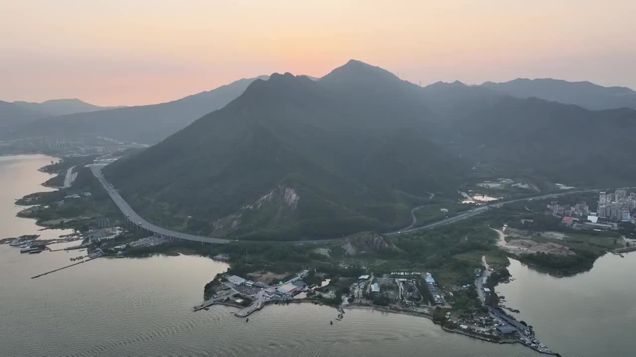 广东省惠州市大亚湾澳头小桂湾东升岛航拍视频素材