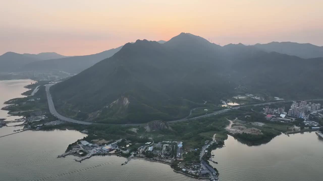 广东省惠州市大亚湾澳头小桂湾东升岛航拍视频素材