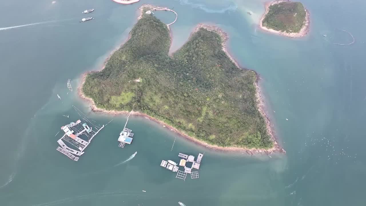 广东省惠州市大亚湾澳头小桂湾东升岛航拍视频素材