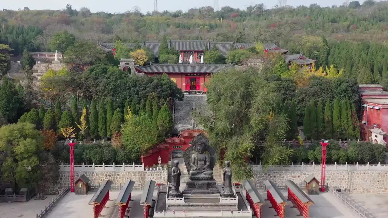 河南焦作市圆融寺古建筑视频素材