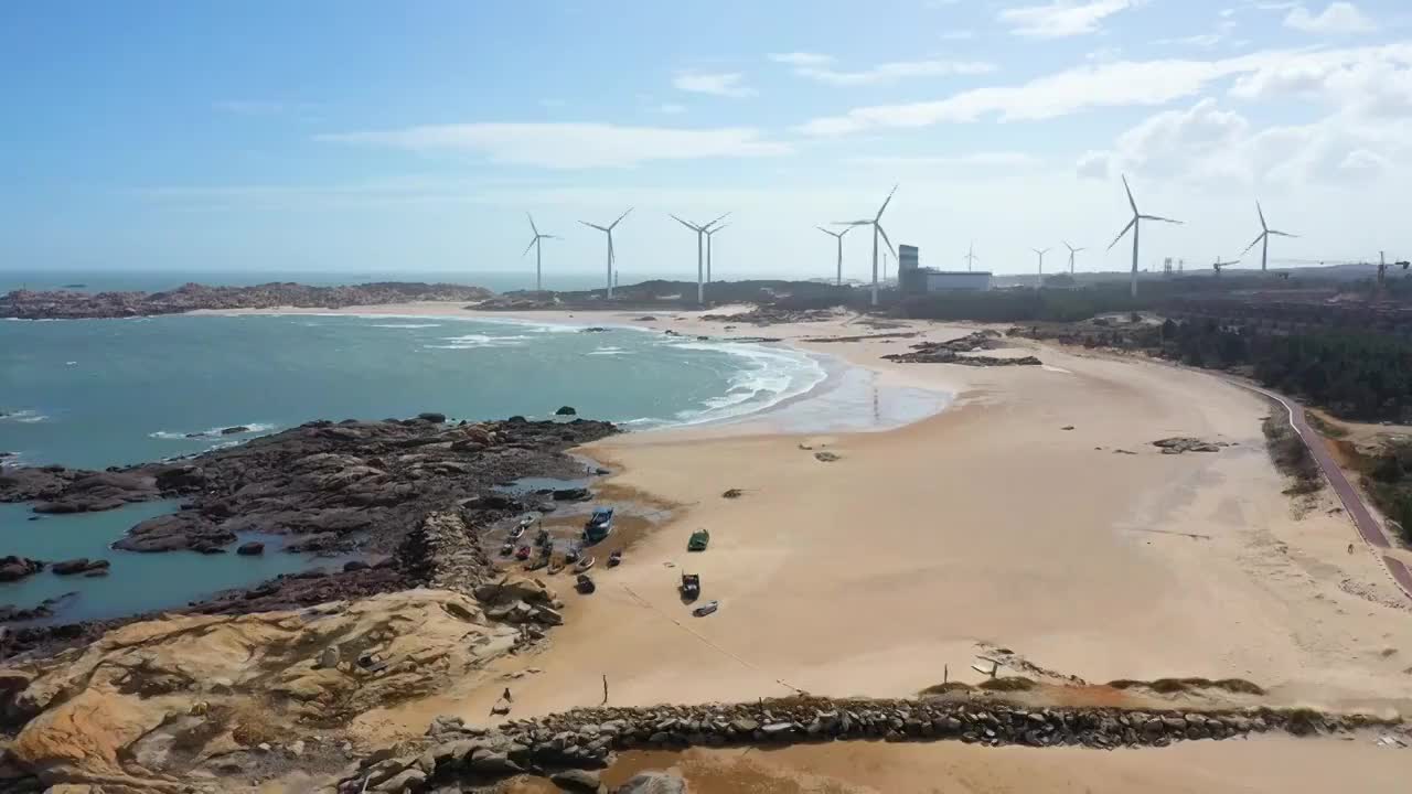 福建晋江自在海海岸线视频素材