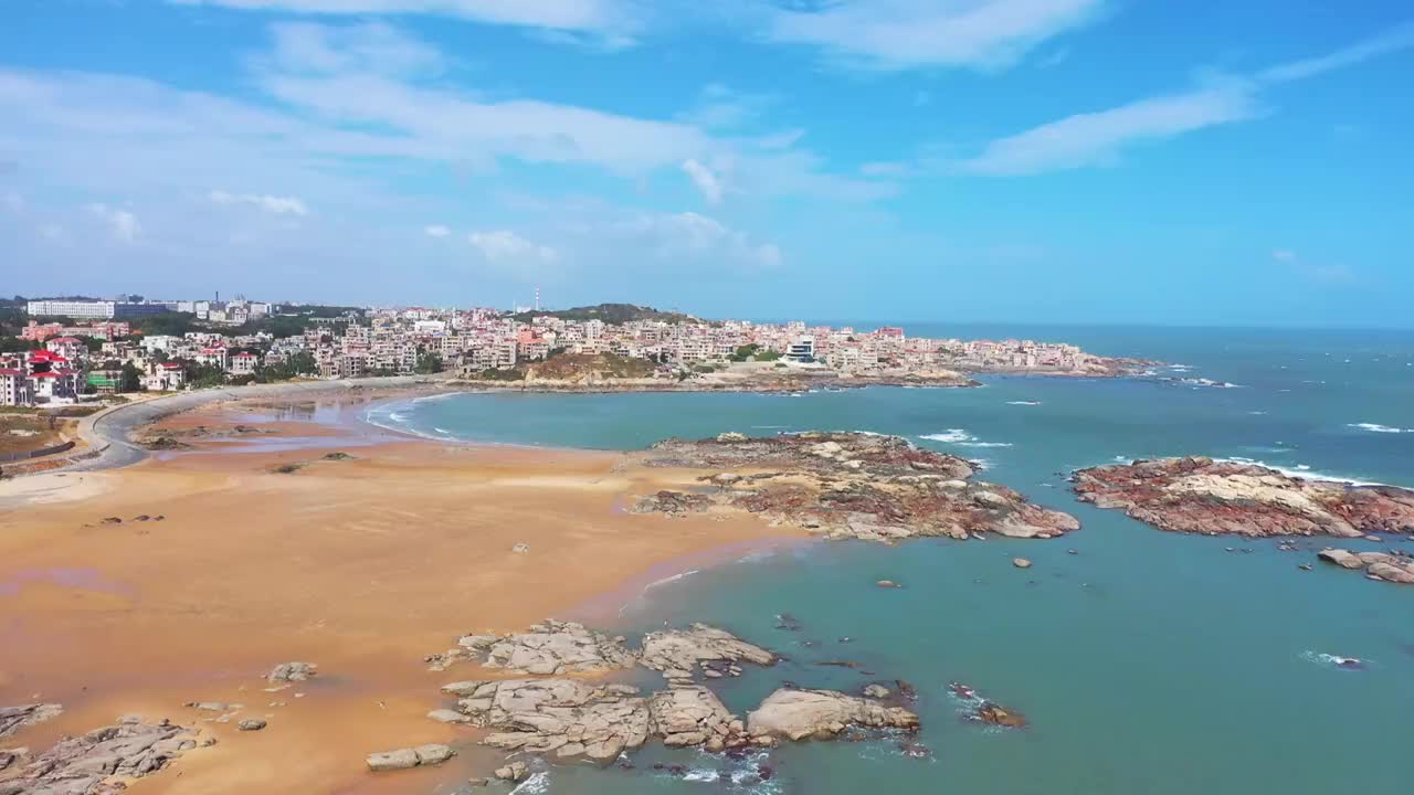 福建晋江自在海海岸线视频素材