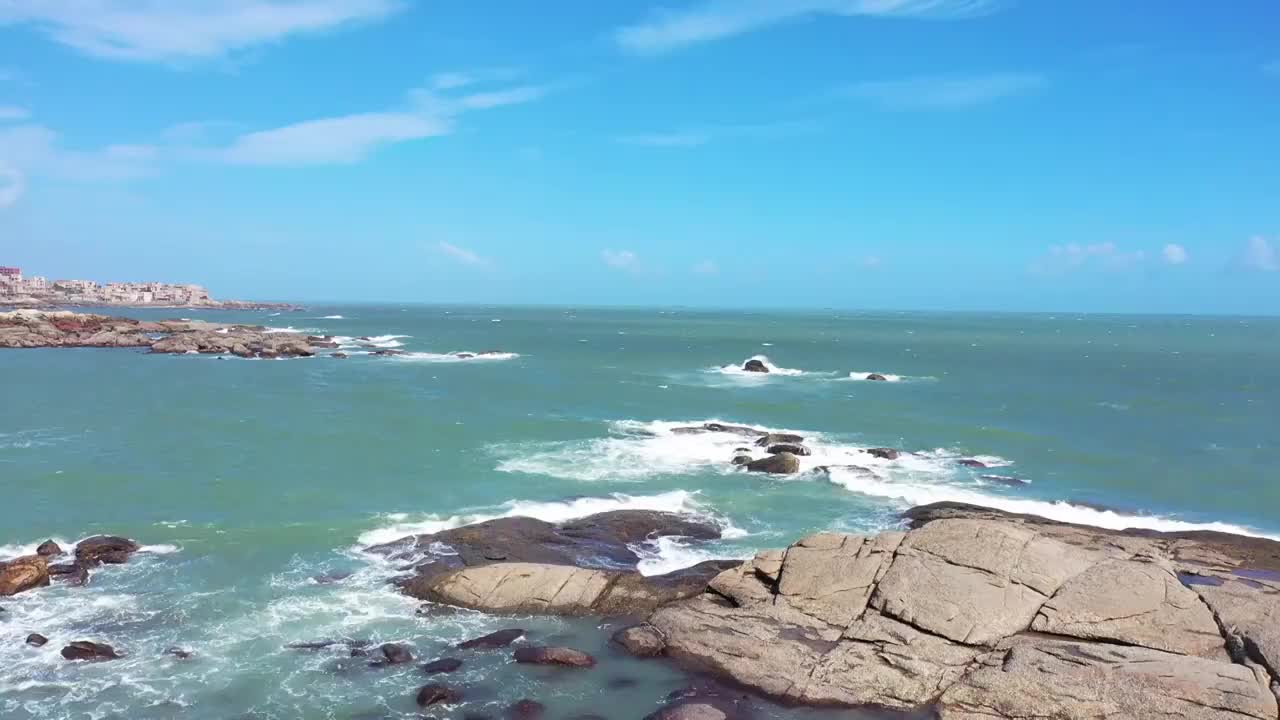 福建晋江自在海海岸线视频素材