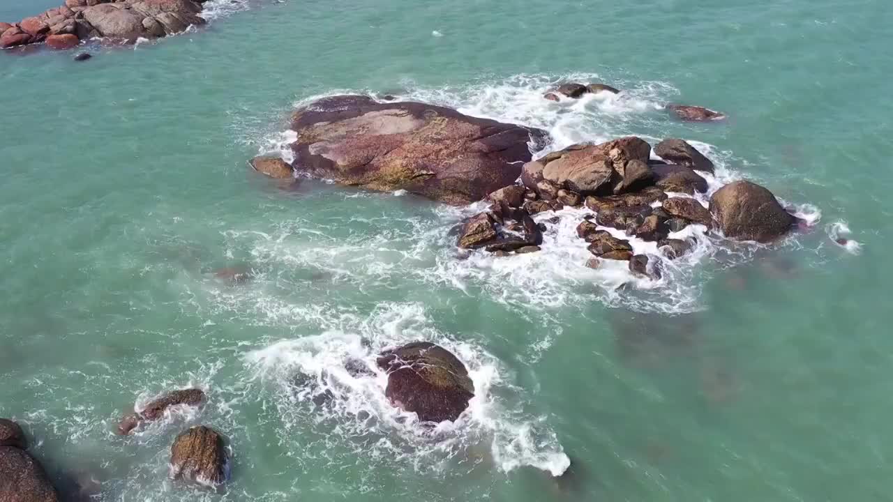 福建晋江自在海海岸线视频素材