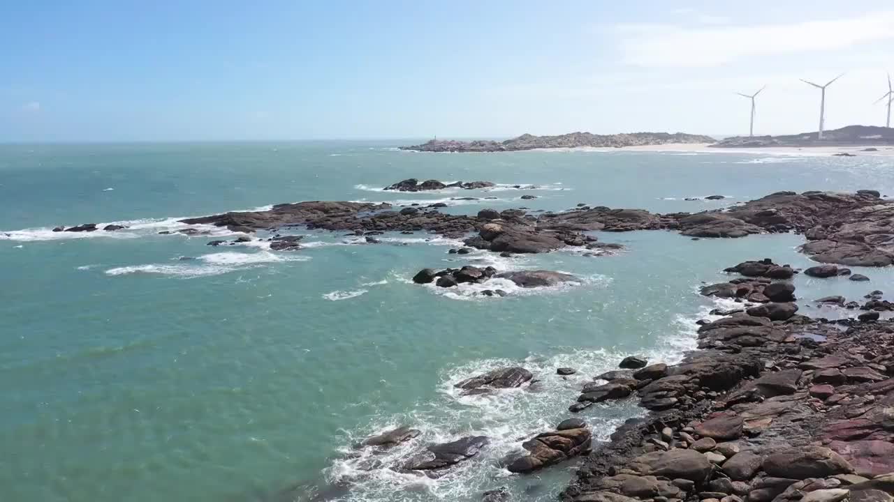 福建晋江自在海海岸线视频素材