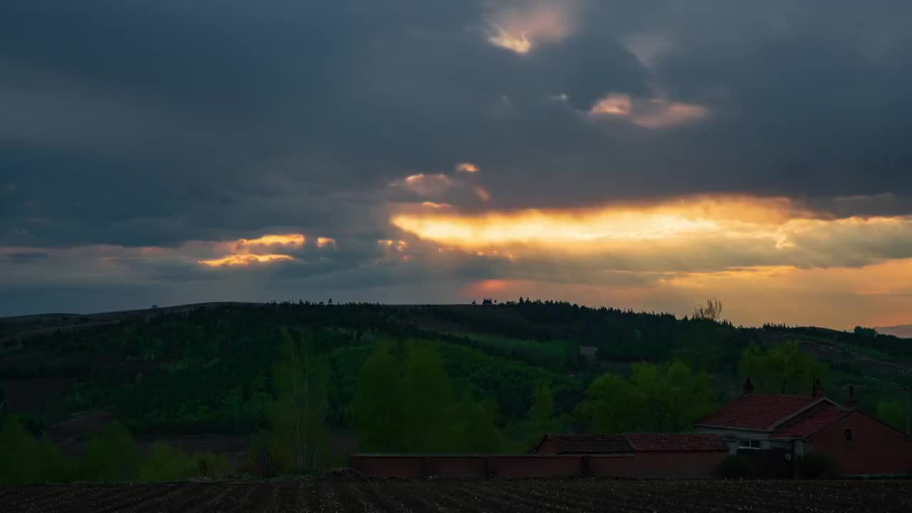 幸福村火燒雲视频素材