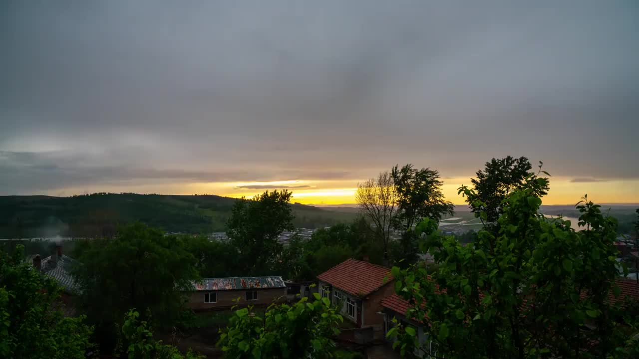 雨後晚霞延時视频素材