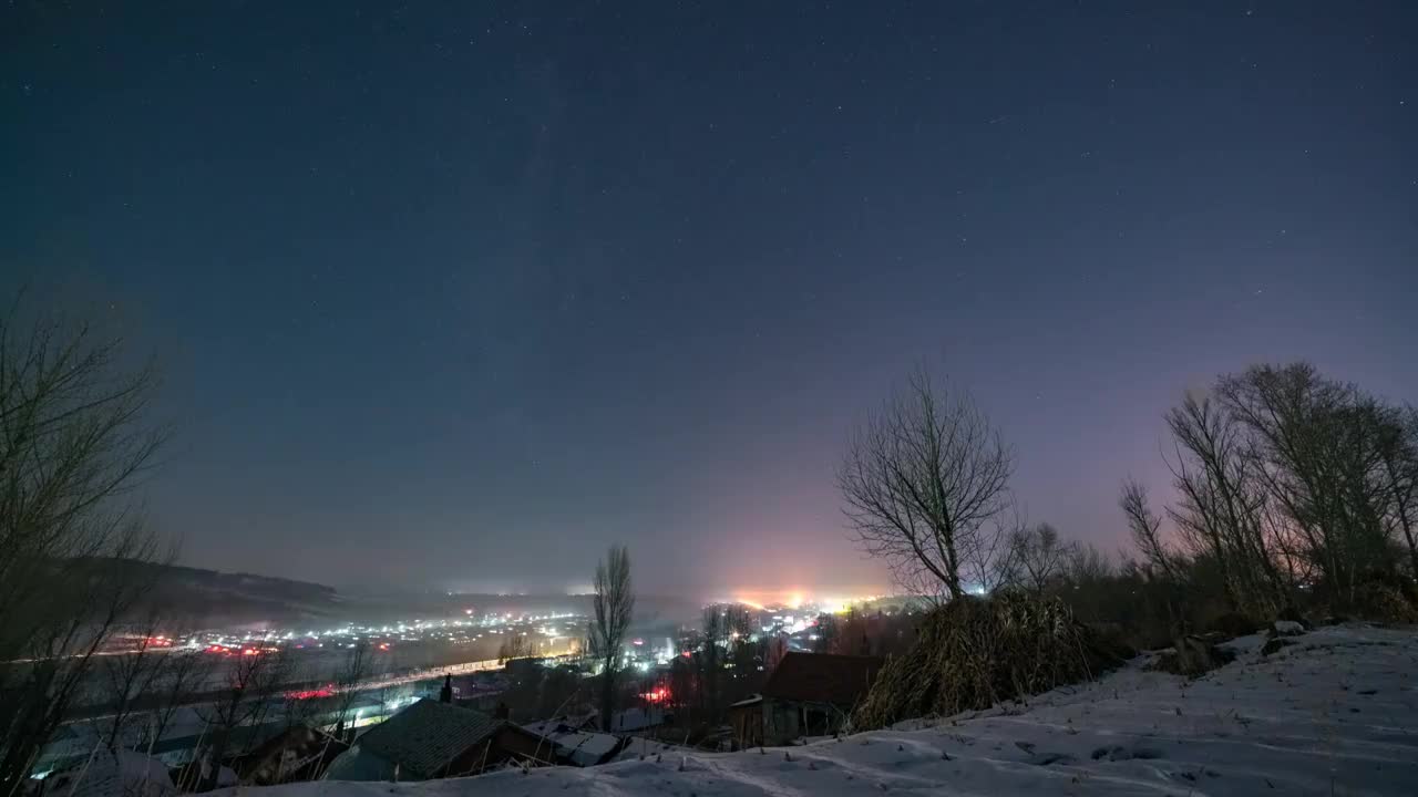 山坡上的星空视频素材