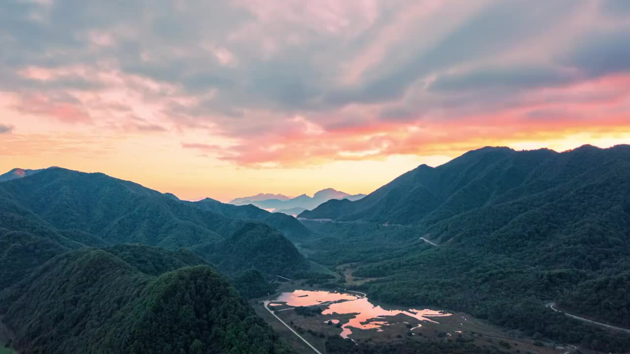 神农架大九湖景区航拍延时摄影视频素材