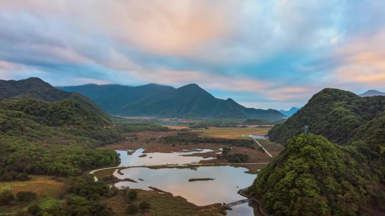 神农架大九湖景区航拍延时摄影视频素材