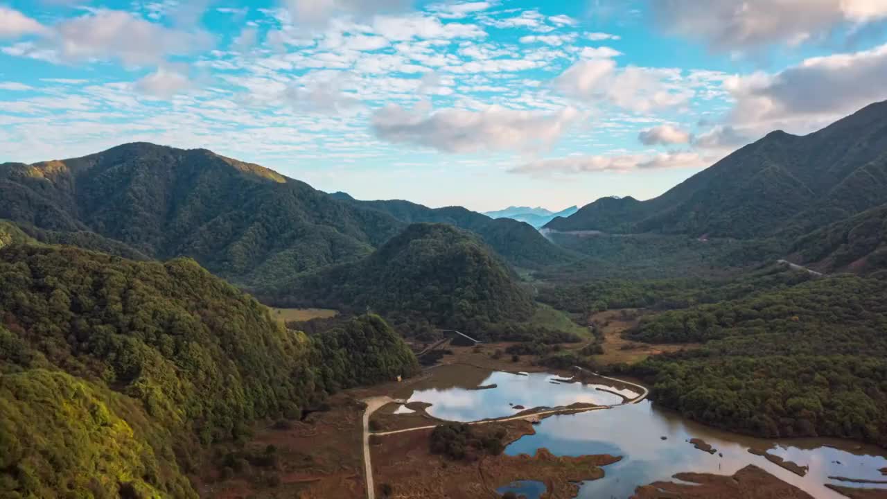 神农架大九湖景区航拍延时摄影视频素材