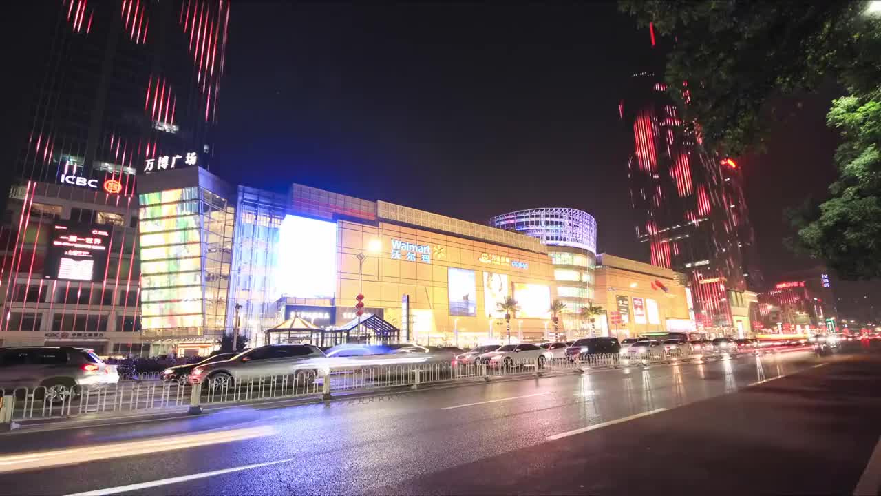 保定市 竞秀区 朝阳北大街 万博广场 竞秀公园 夜景人民广场视频素材