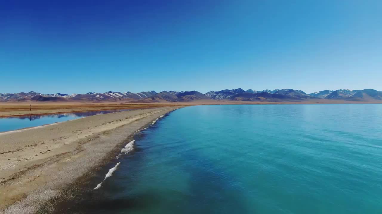 西藏纳木错航拍全景视频素材