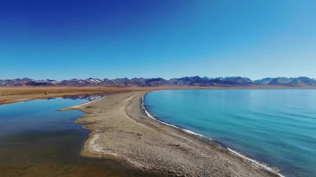 西藏纳木错航拍全景视频素材