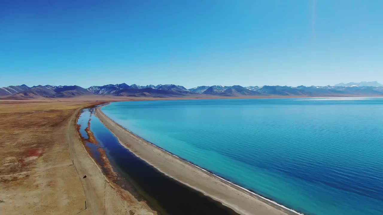 西藏纳木错航拍全景视频素材