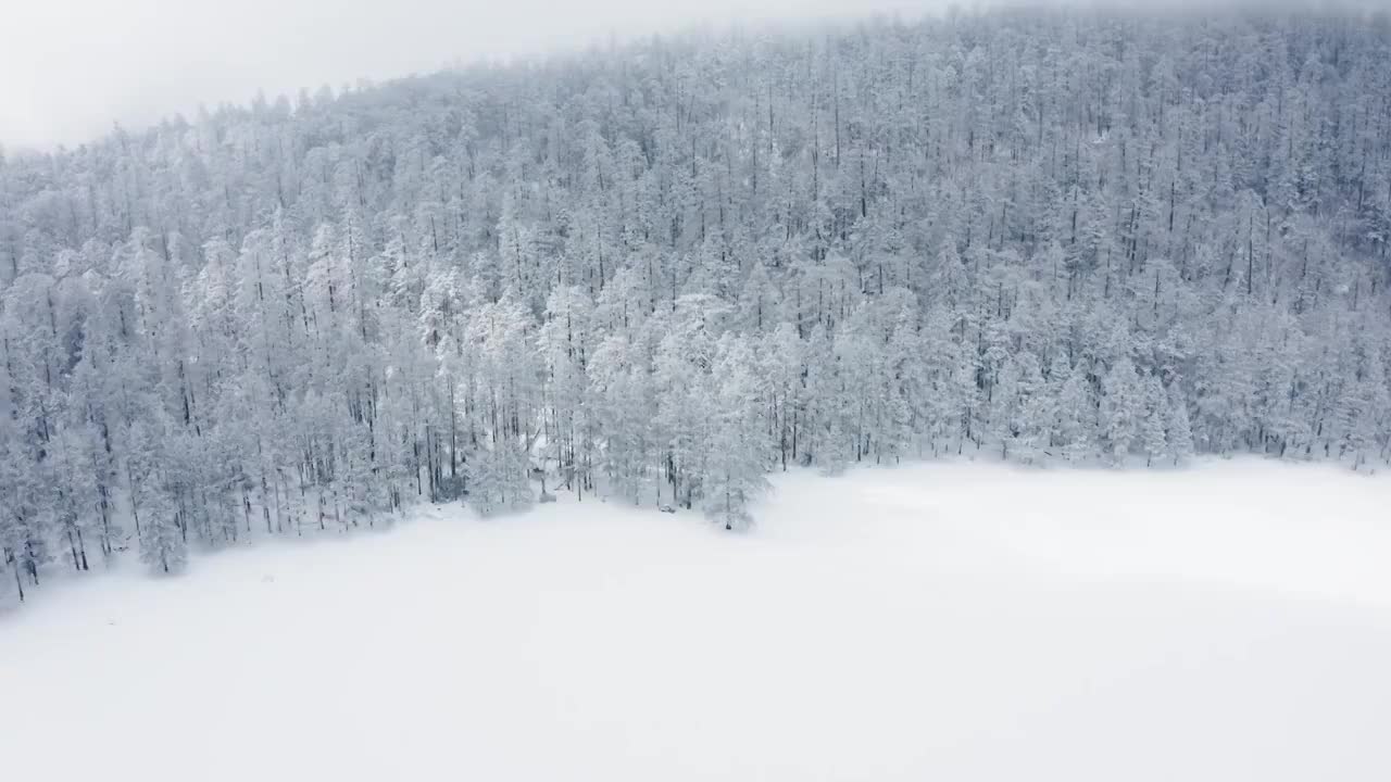 云南丽江玉龙雪山航拍雪景视频素材