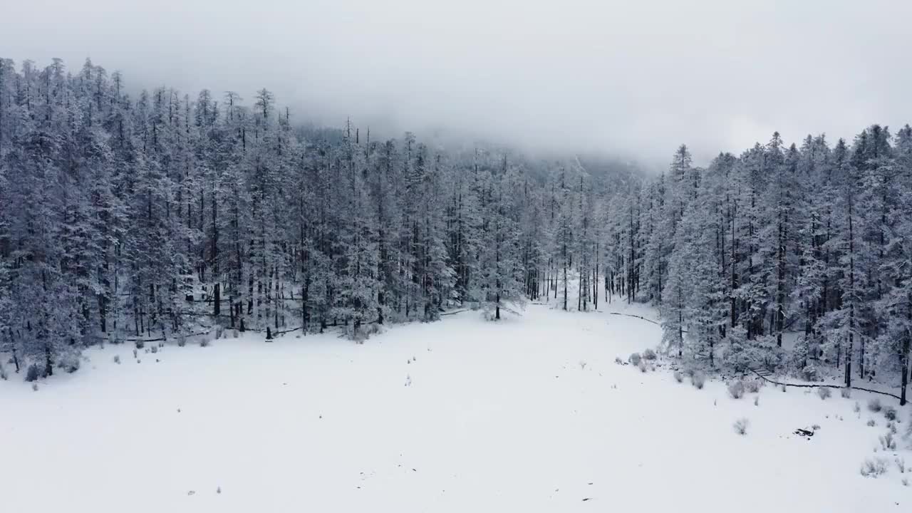 云南丽江玉龙雪山航拍雪景视频素材