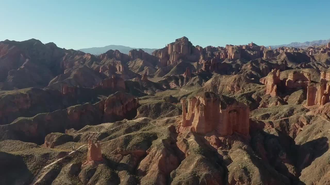 张掖冰沟丹霞的岩石，丹霞，峡谷，山崖，险峻，壮观，地貌视频素材