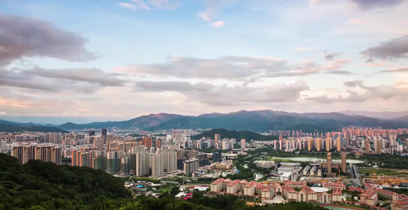 福建省龙岩市城市风光,日转夜延时摄影视频素材