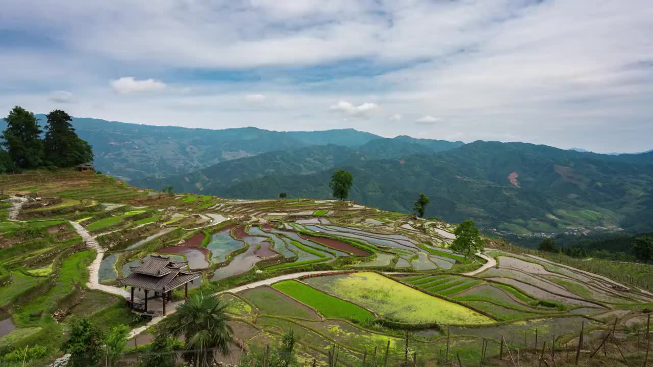 桂林小岩底梯田视频素材