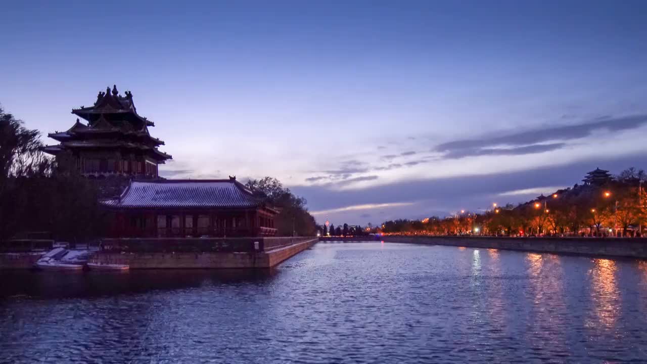 故宫角楼夜景视频素材