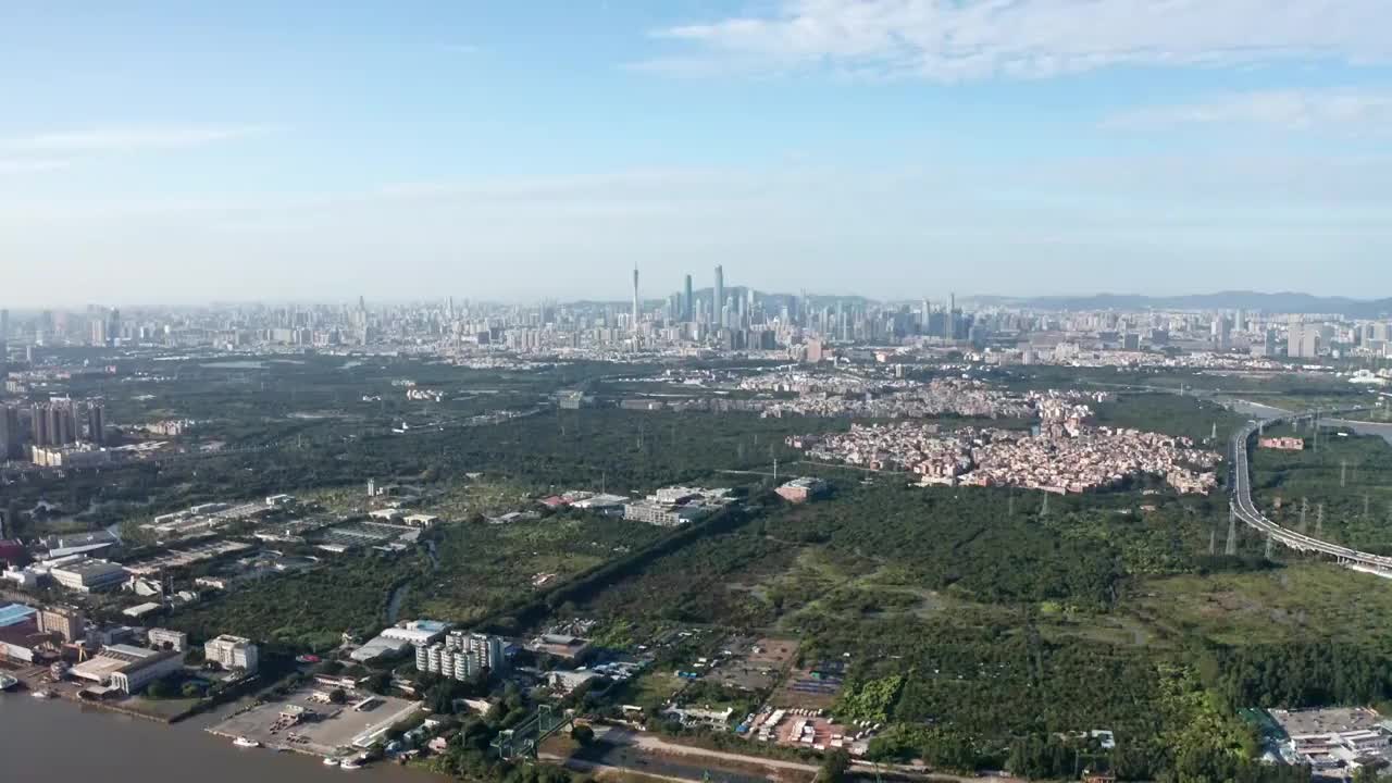 广州市城市风光航拍视频素材