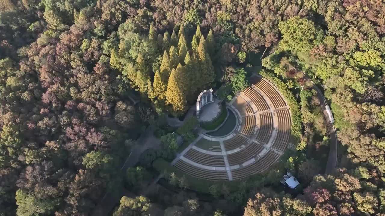 南京中山陵音乐台航拍视频素材