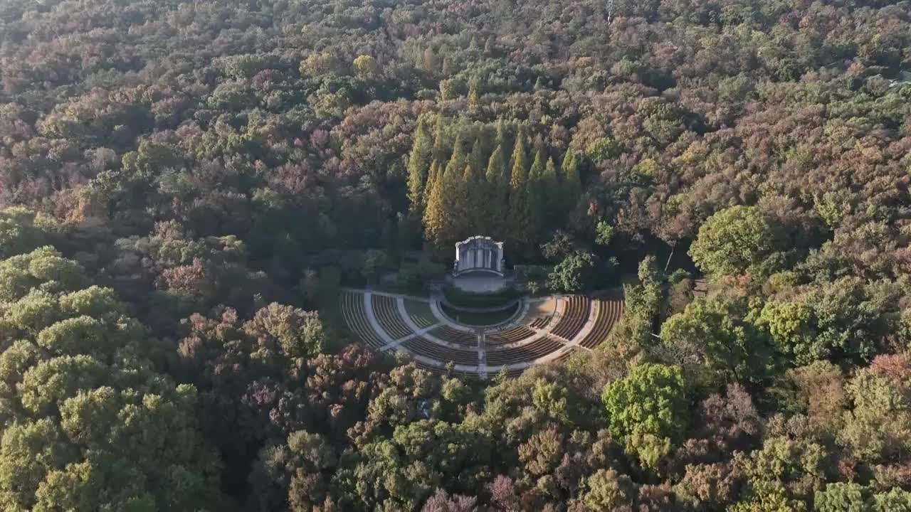 南京中山陵音乐台航拍视频素材