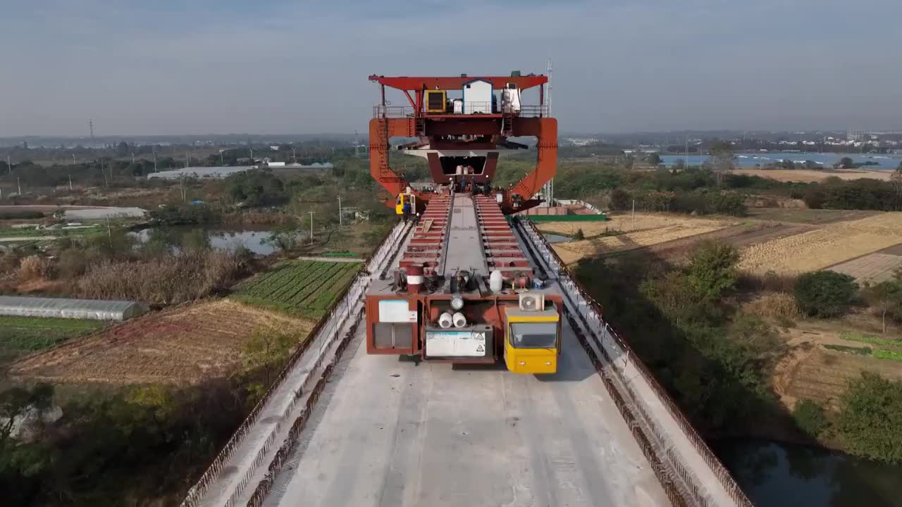 正在建设的高速铁路视频素材