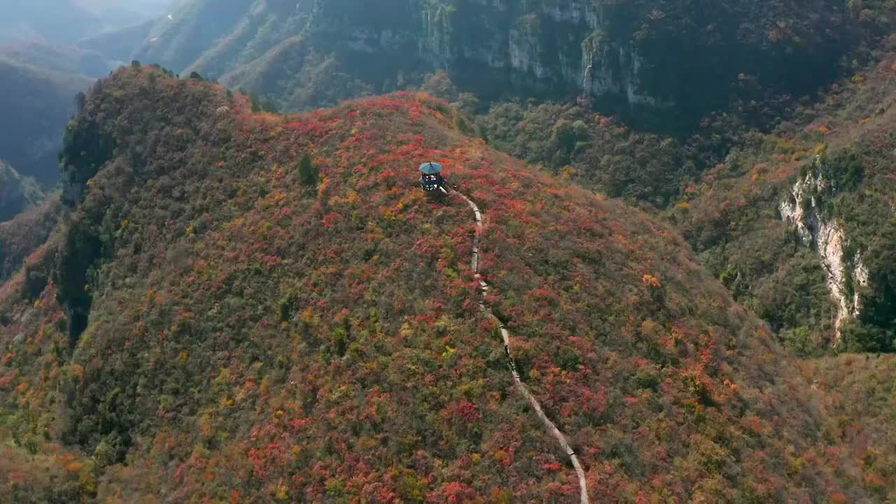 亚洲中国河南省焦作市青天河靳家岭风景区视频素材