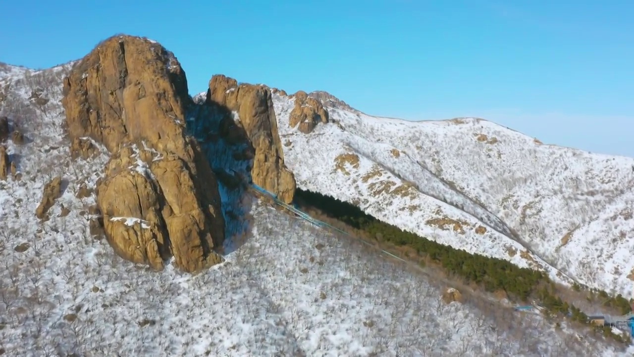 辽宁省阜新市乌兰木图山雪景视频素材