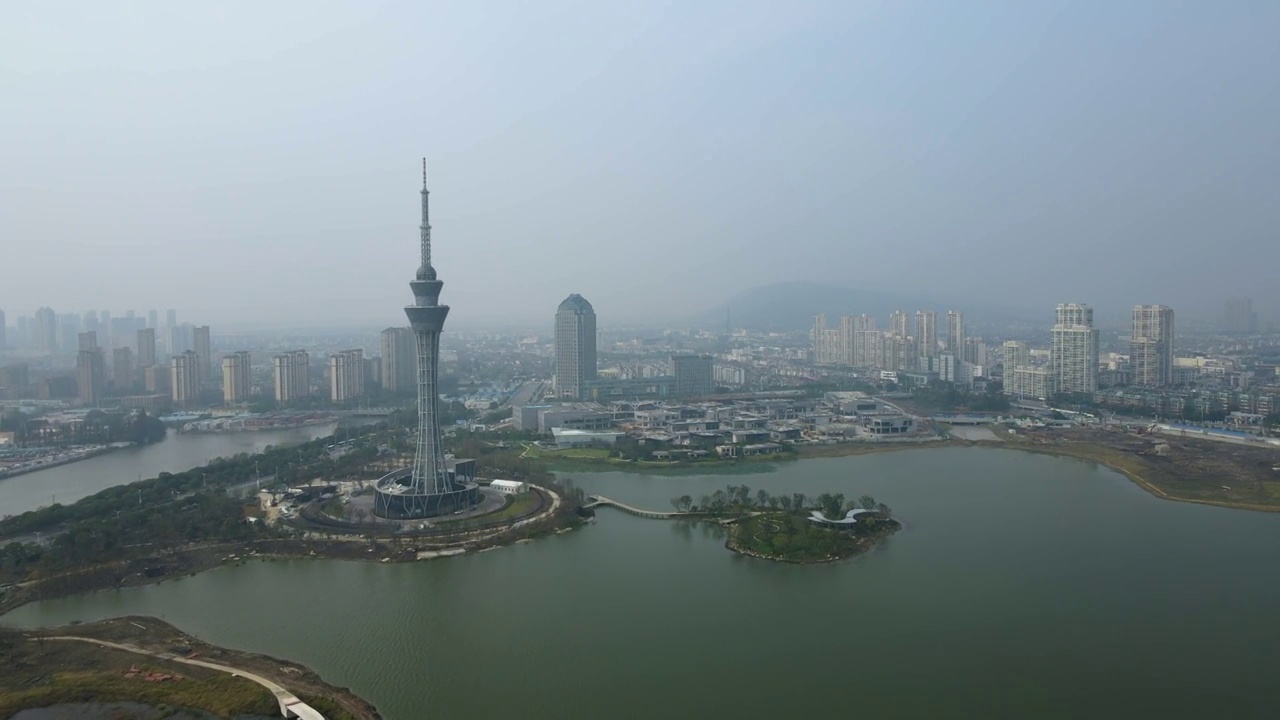 航拍江苏常熟城市风光视频素材