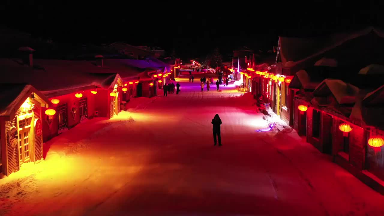 黑龙江牡丹江：航拍雪后的中国雪乡视频素材