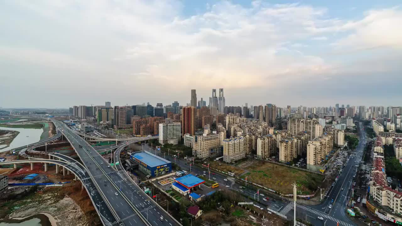 江西南昌红谷滩怡园路立交城市景观视频素材