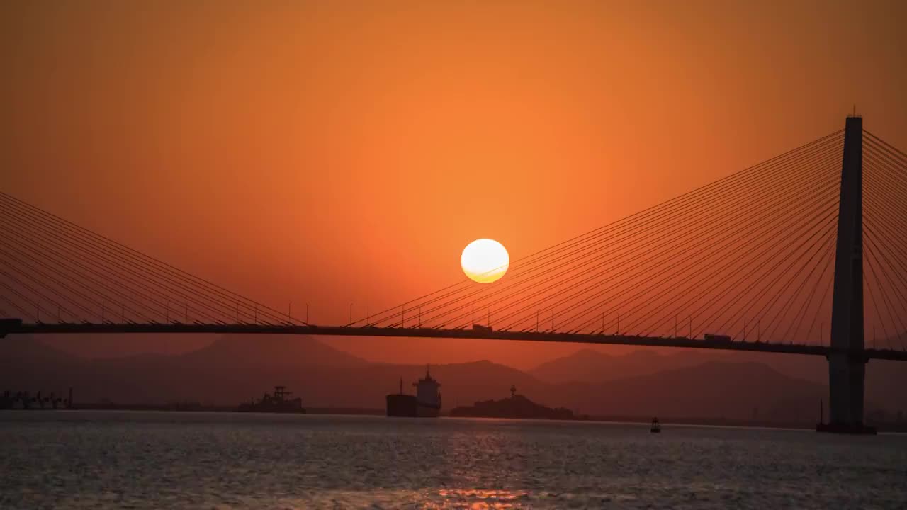 大桥日落视频素材