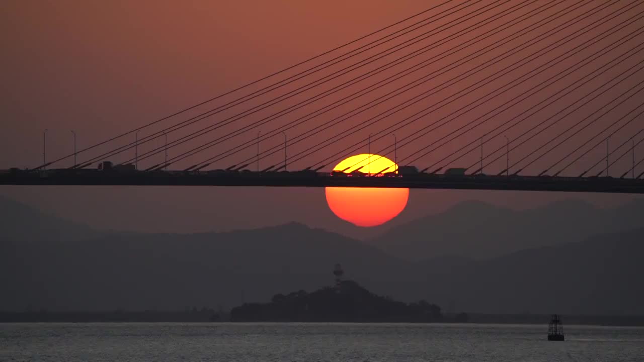 大桥日落视频素材