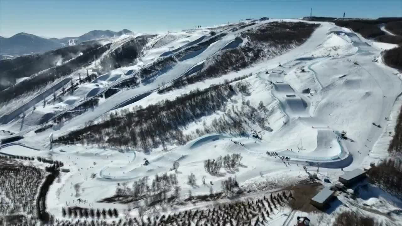北京冬奥会场馆滑雪场滑雪运动航拍（合集）视频购买