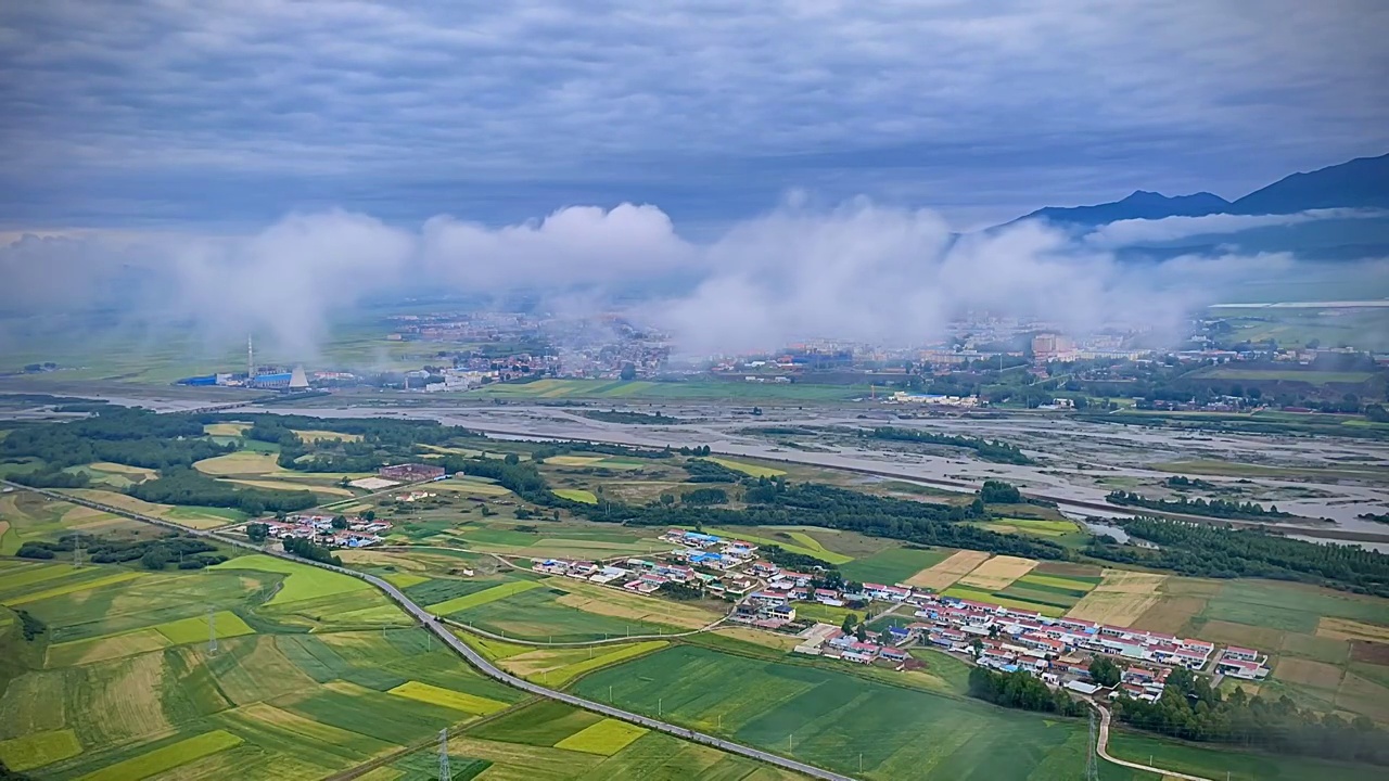 门源 田地云海延时摄影视频素材