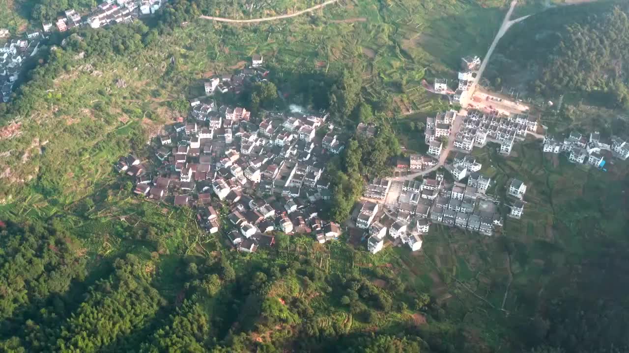 江西省上饶市婺源县石城程村日出航拍视频素材