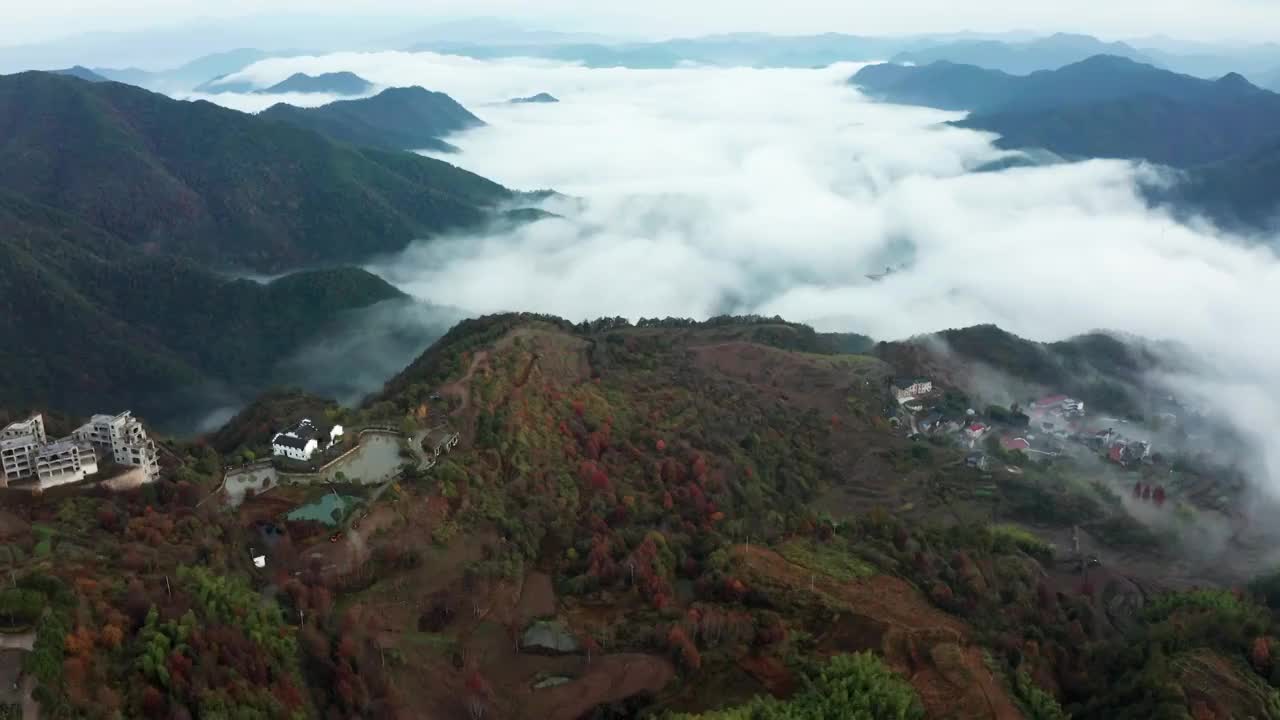 浙江东阳天山云海风光4K航拍视频素材